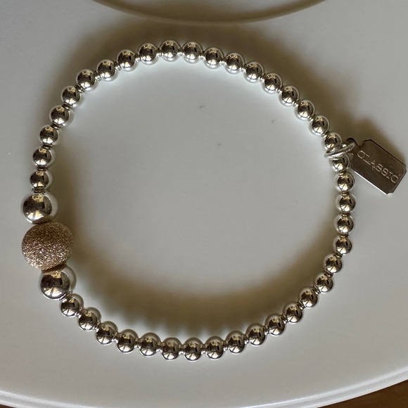 Sterling Silver Stretch Bracelet with 14K Gold Filled Stardust Spacer - Picture 6 of 9